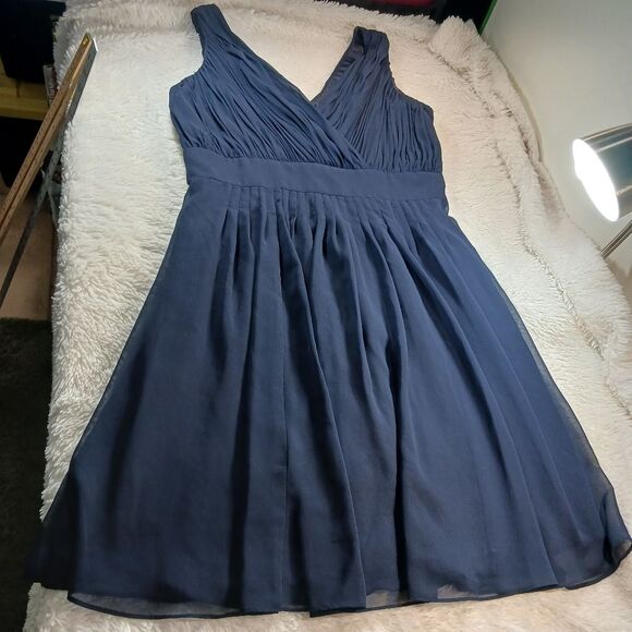 Ralph Laren Blue Ruched Wrap Midi Dress for Cocktail Events Womans Large........ - Picture 11 of 11